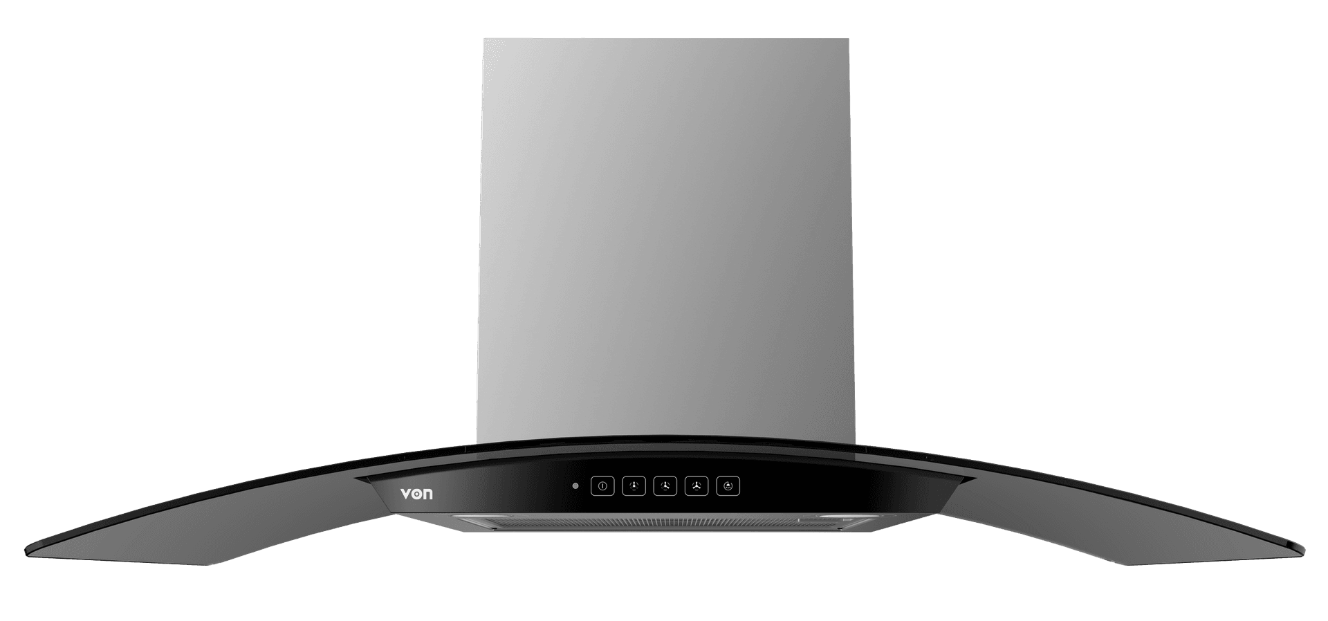 VON VHDWG970RCX  Built In Hood Curved Glass 90CM, Stainless Steel