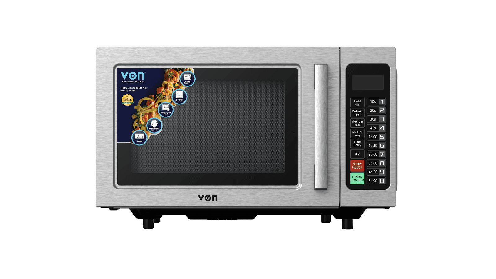 VON VMX-256DIGX Commercial Microwave Oven, Inverter - 25L Stainless Steel