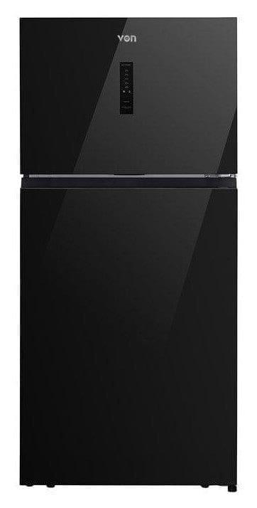 528L Top Mount Freezer Inverter Fridge, Black Glass