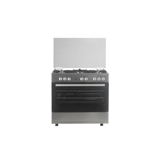 Freestanding Cooker – 5 Gas Burners, Cast Iron Enamel Pan Support, Flame Failure Device