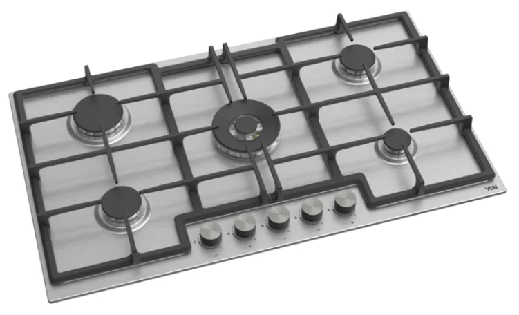 Von VBBG9051WFX 5 Gas Hob - 90cm, Stainless Steel