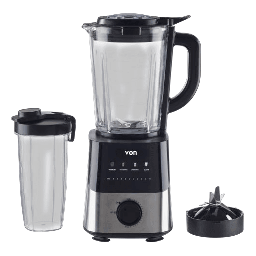 VON BLENDER VBG10026BLX 1000W GLASS JAR STAINLESS STEEL