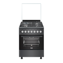 VON VCF663151FFG Freestanding Cooker – 3 Gas + 1 Electric Burners, Enamel Pan Support, Flame Failure Device