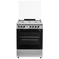 VON VCF664041FSY Freestanding Cooker – 4 Gas Burners + Electric Oven, Thick Enamel Pan Support, Flame Failure Device