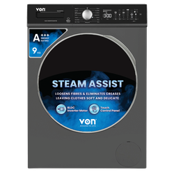 Von VALW-09FVK Front Load Washing Machine Silver - 9KG